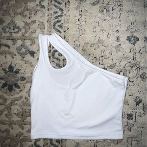 Cutout, one shoulder crop top